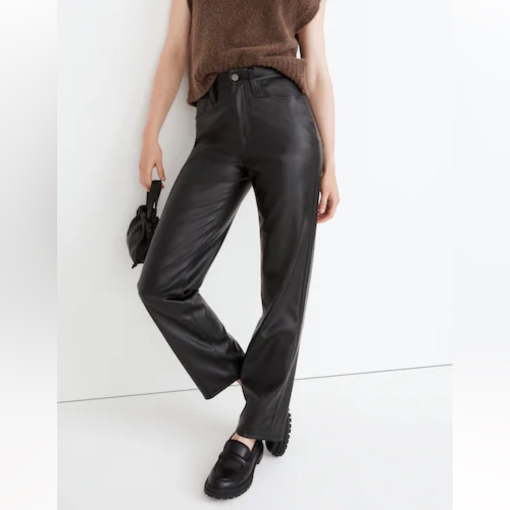 Madewell Faux Leather The Perfect Vintage Jean Black Soft/supple Washable Flaw